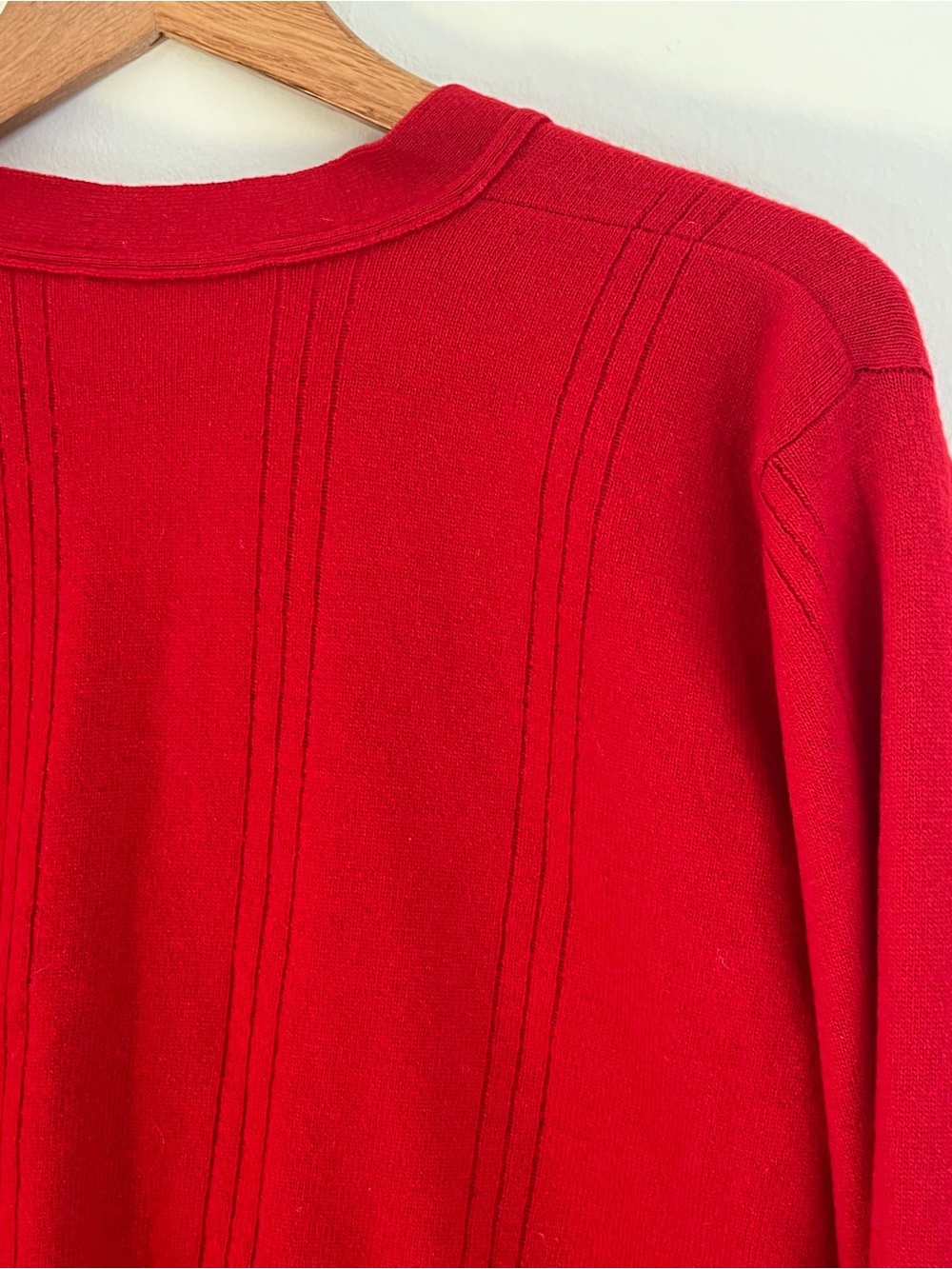 Jaeger Knit 100%  lambswool Cardigan Sweater - Embroidered Golfer Medium PTP 22 - Picture 6 of 7